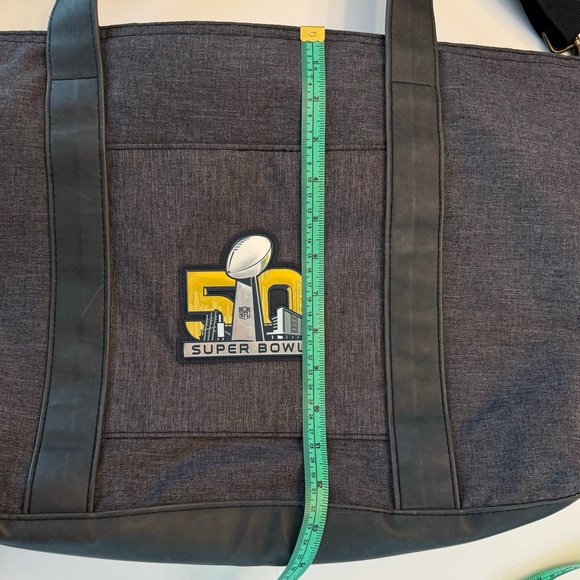 NFL Super Bowl 50 Travel Computer Bag Grey Yellow Denver Broncos Panthers - Picture 10 of 14